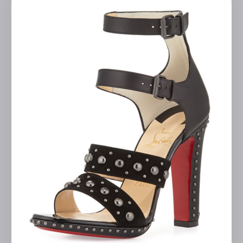 Christian Louboutin
DecoDame Studded Red Sole Sandal, Black/Gunmetal sz 40.5